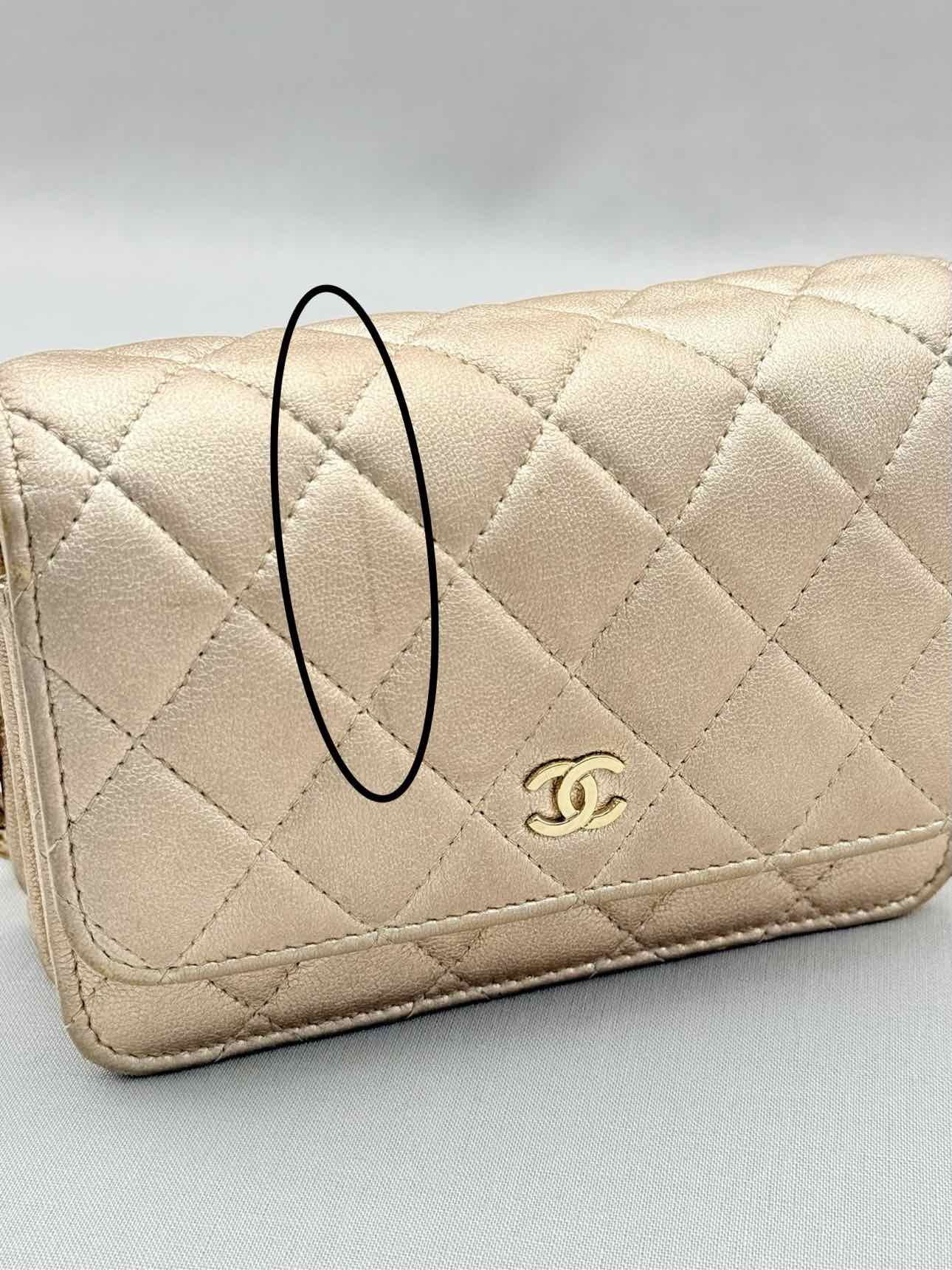 CHANEL Wallet on Chain Metallic Gold Quilted Crossbody