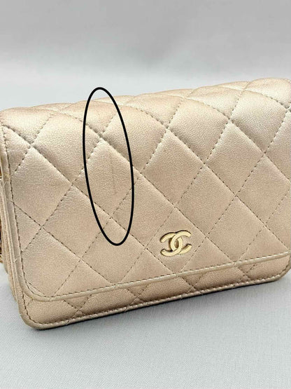 CHANEL Wallet on Chain Metallic Gold Quilted Crossbody