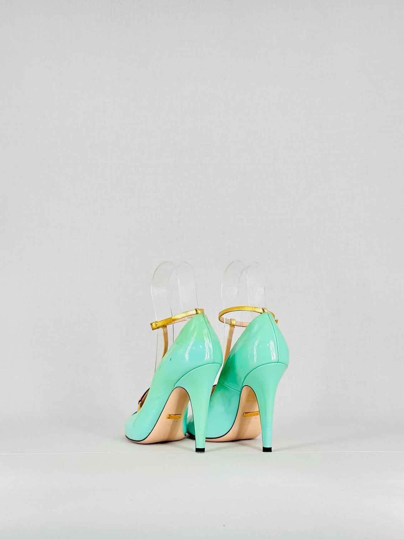 GUCCI Molina Lips Turquoise Size EU 36 Pumps