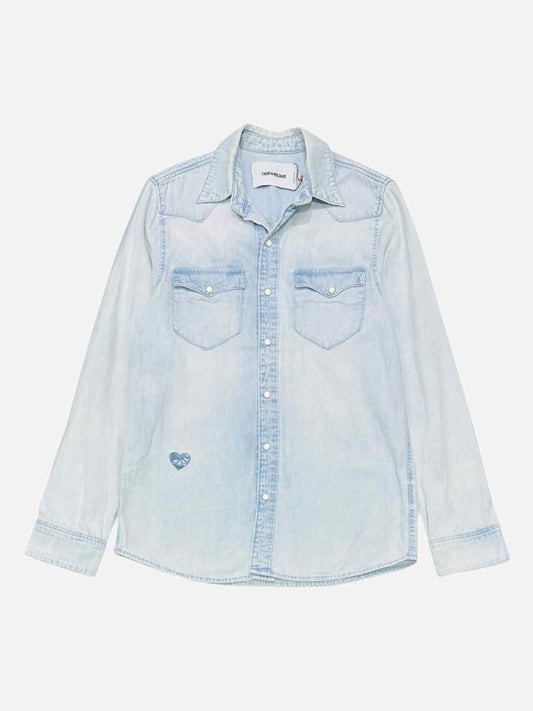 ZADIG&VOLTAIRE Denim Faded Blue Shirt