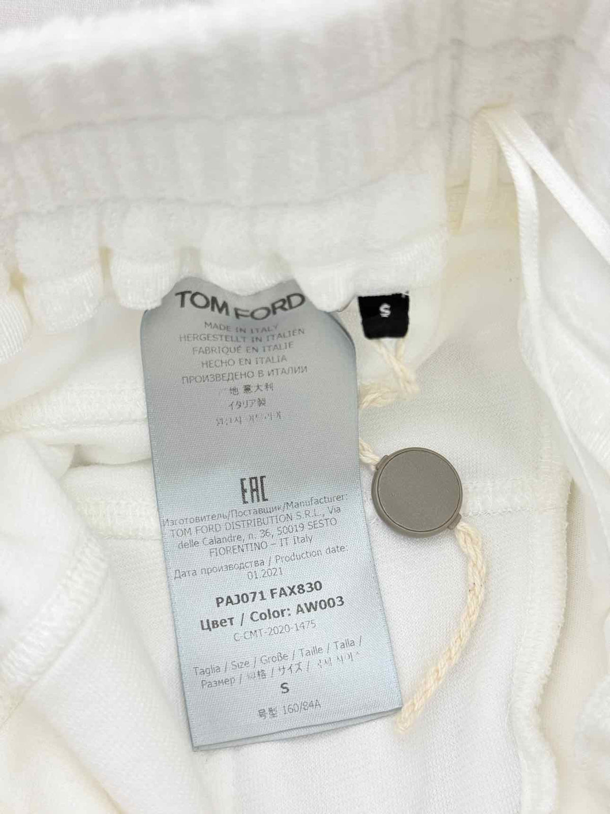 TOM FORD White Size Small Tracksuit Bottom