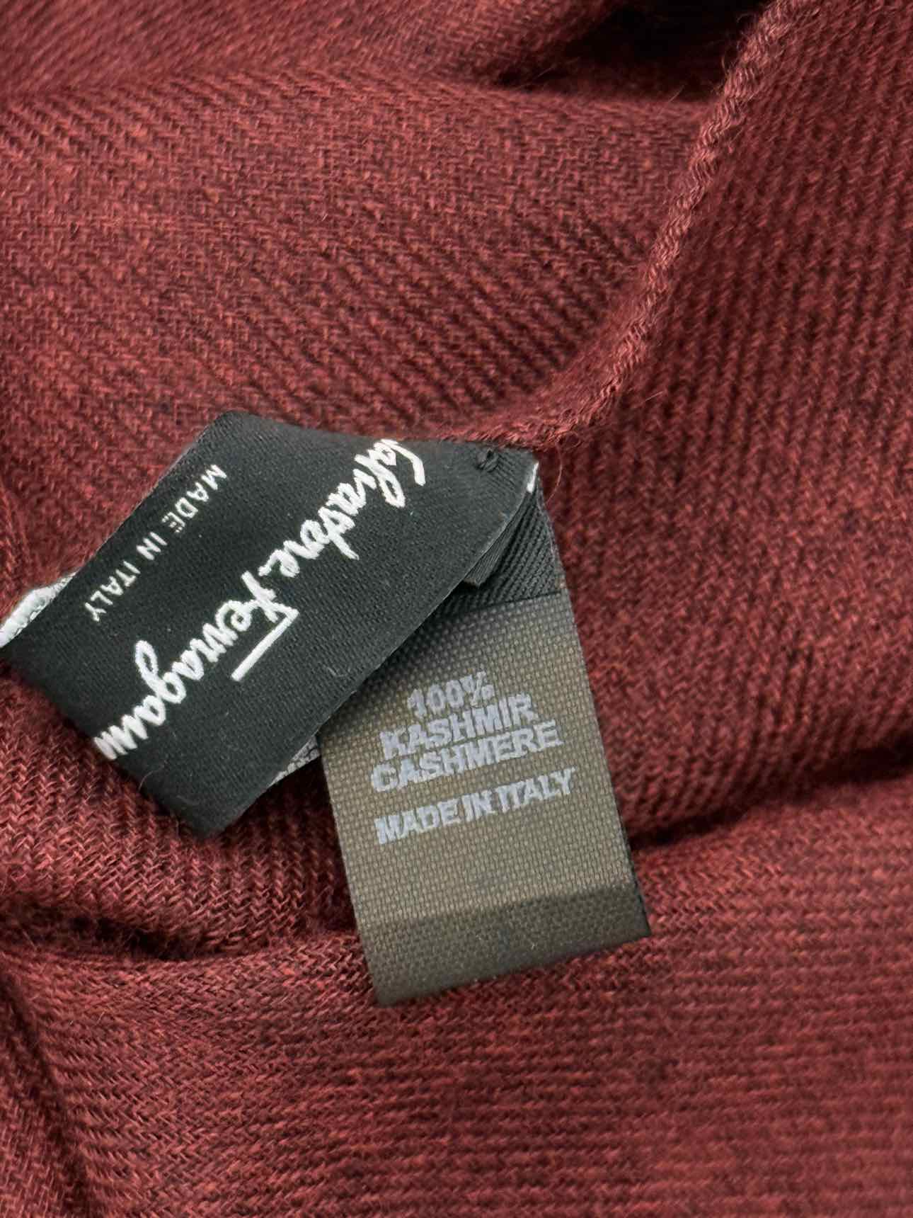 SALVATORE FERRAGAMO Burgundy Scarf