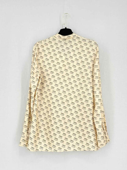 GUCCI Gold w/ Black Invite Stamp Print Size US 6 Shirt