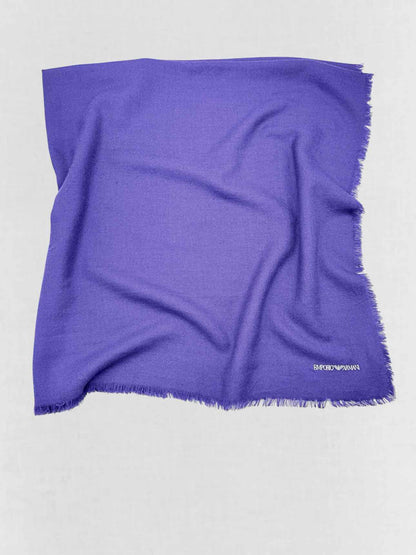 EMPORIO ARMANI Purple Fringed Scarf