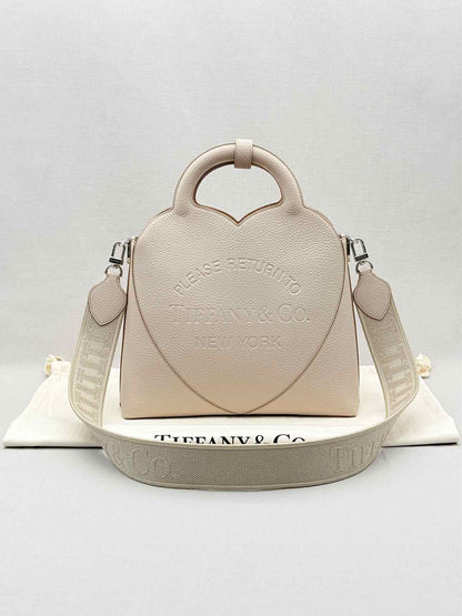 TIFFANY & CO Return To Tiffany M Beige Heart Tote Bag