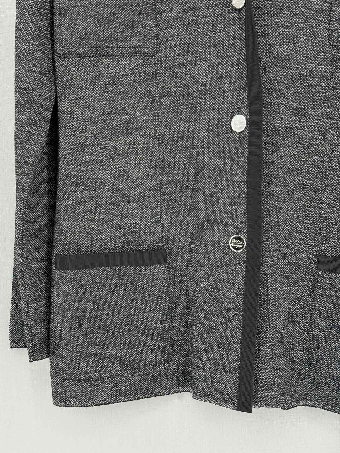 SALVATORE FERRAGAMO Grey w/ Black Size Large Jacket