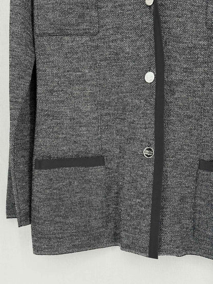 SALVATORE FERRAGAMO Grey w/ Black Size Large Jacket