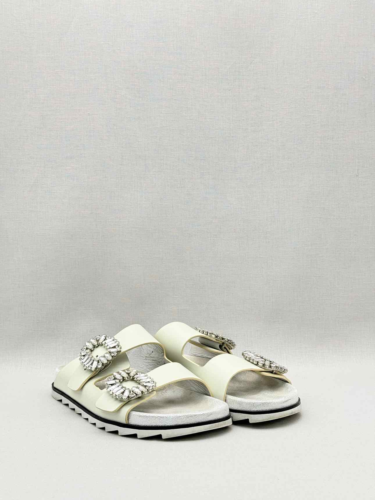 ROGER VIVIER Slidy Viv Off-white Size EU 39 Sandals