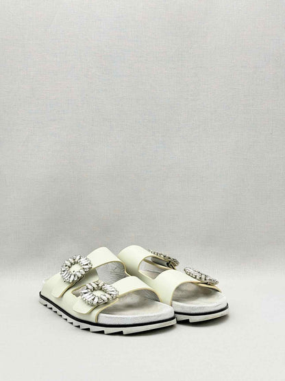 ROGER VIVIER Slidy Viv Off-white Size EU 39 Sandals