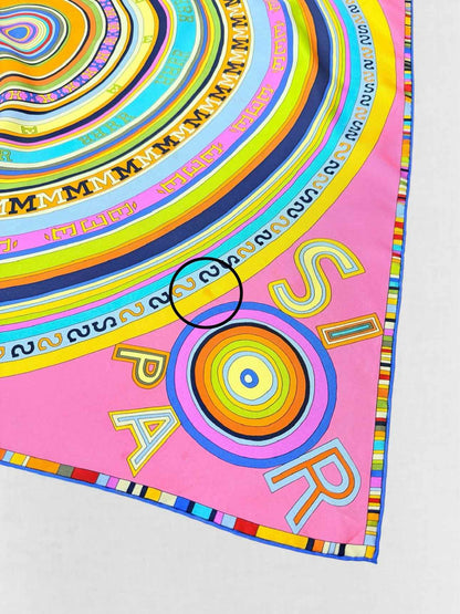 HERMES Pink Multicolor Printed Scarf