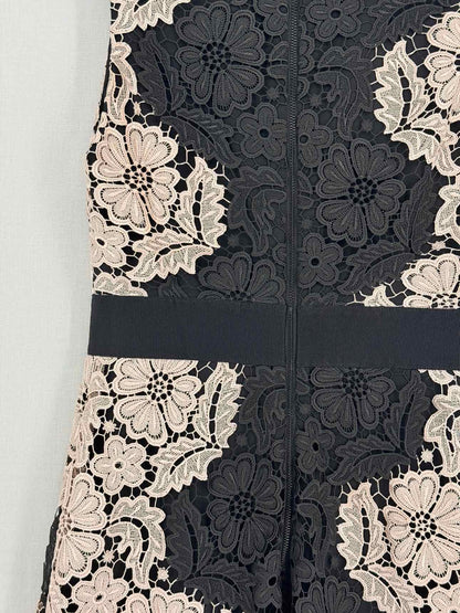 ALICE + OLIVIA Black & Beige Lace Size US 4 Short Dress