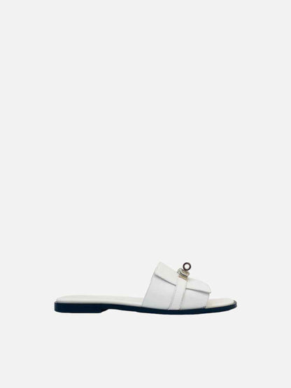 HERMES Giulia White Sandals