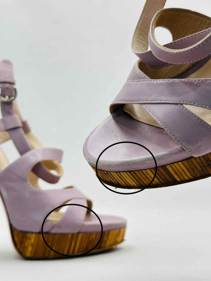 CASADEI Slingback Purple Size EU 38 Heeled Sandals