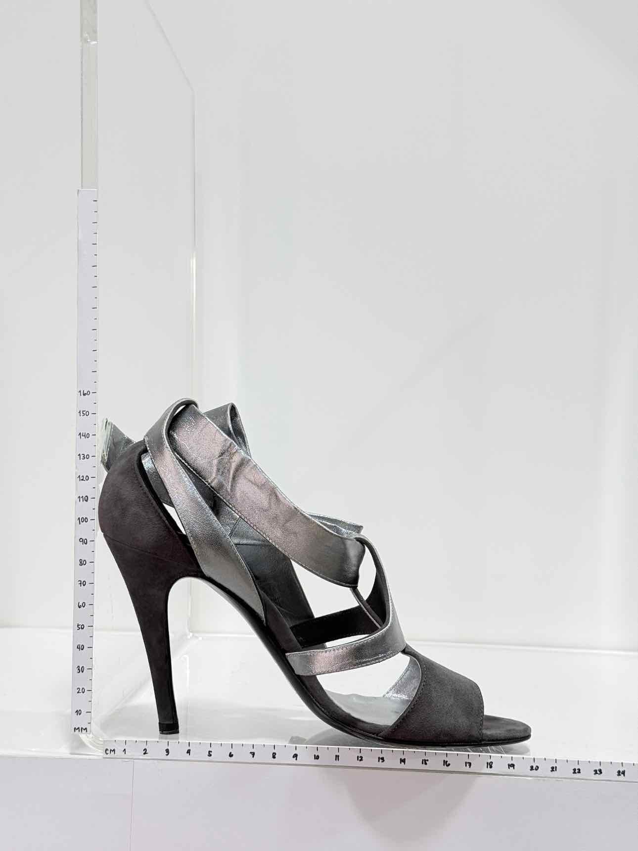 PIERRE HARDY Black & Silver Size EU 37.5 Heeled Sandals