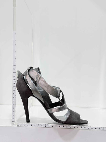 PIERRE HARDY Black & Silver Size EU 37.5 Heeled Sandals