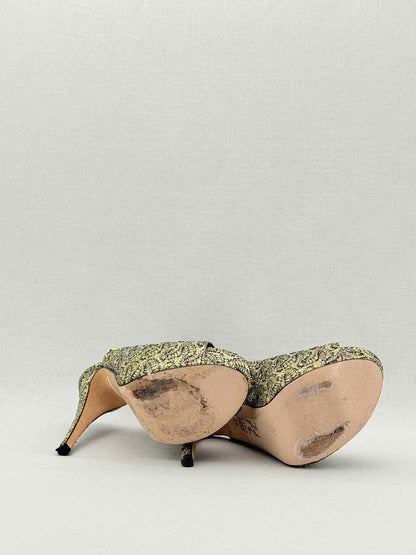 GINA Gold & Black Embroidered Size EU 39.5 Pumps