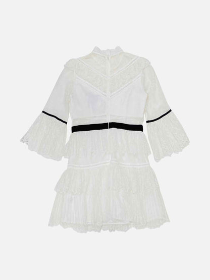 SELF-PORTRAIT Lace White Size US 6 Short Dress