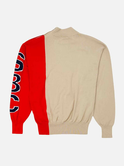 SEE BY CHLOE Two Tone Beige & Red Logo Jumper