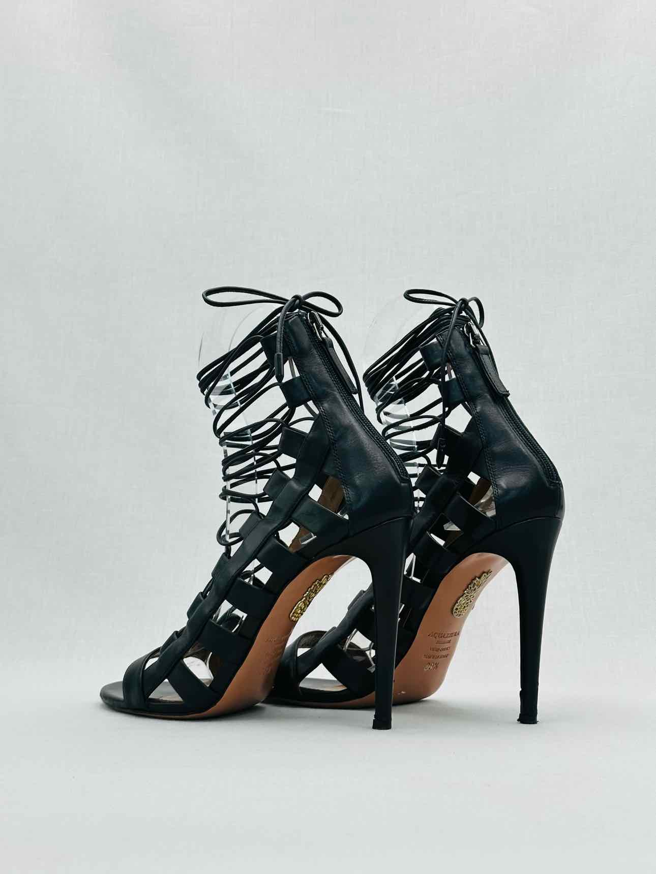 AQUAZZURA Amazon Black Size EU 38.5 Heeled Sandals