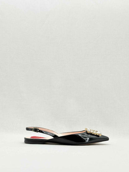 ROGER VIVIER Strass Black Size EU 37 Flats