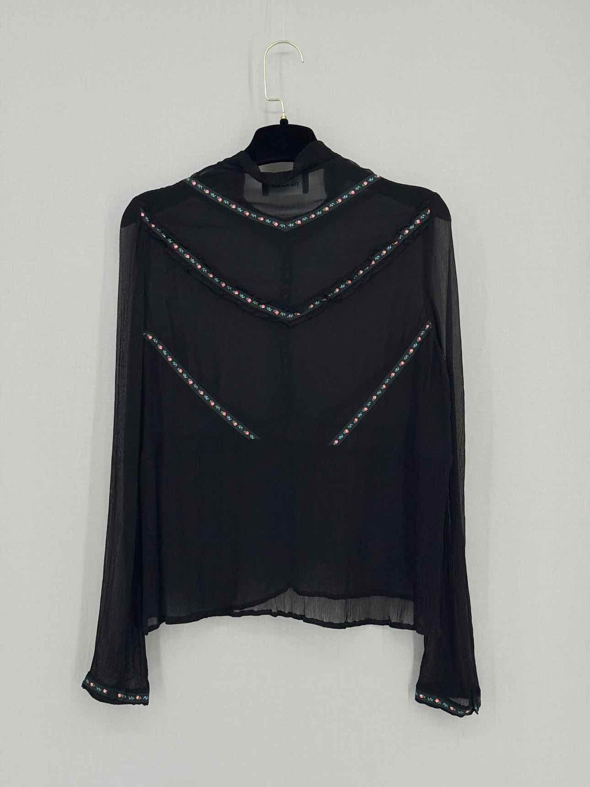 THE KOOPLES Black Embellished Size Medium Top