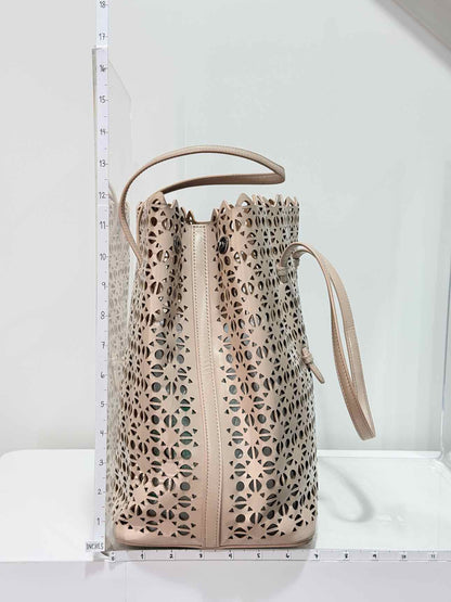 ALAIA Mina 25 Beige Tote Bag