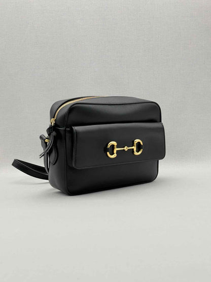GUCCI Horsebit 1955 Black Shoulder Bag