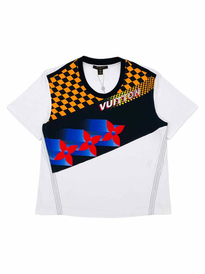 LOUIS VUITTON Logo White, Black & Orange T-shirt