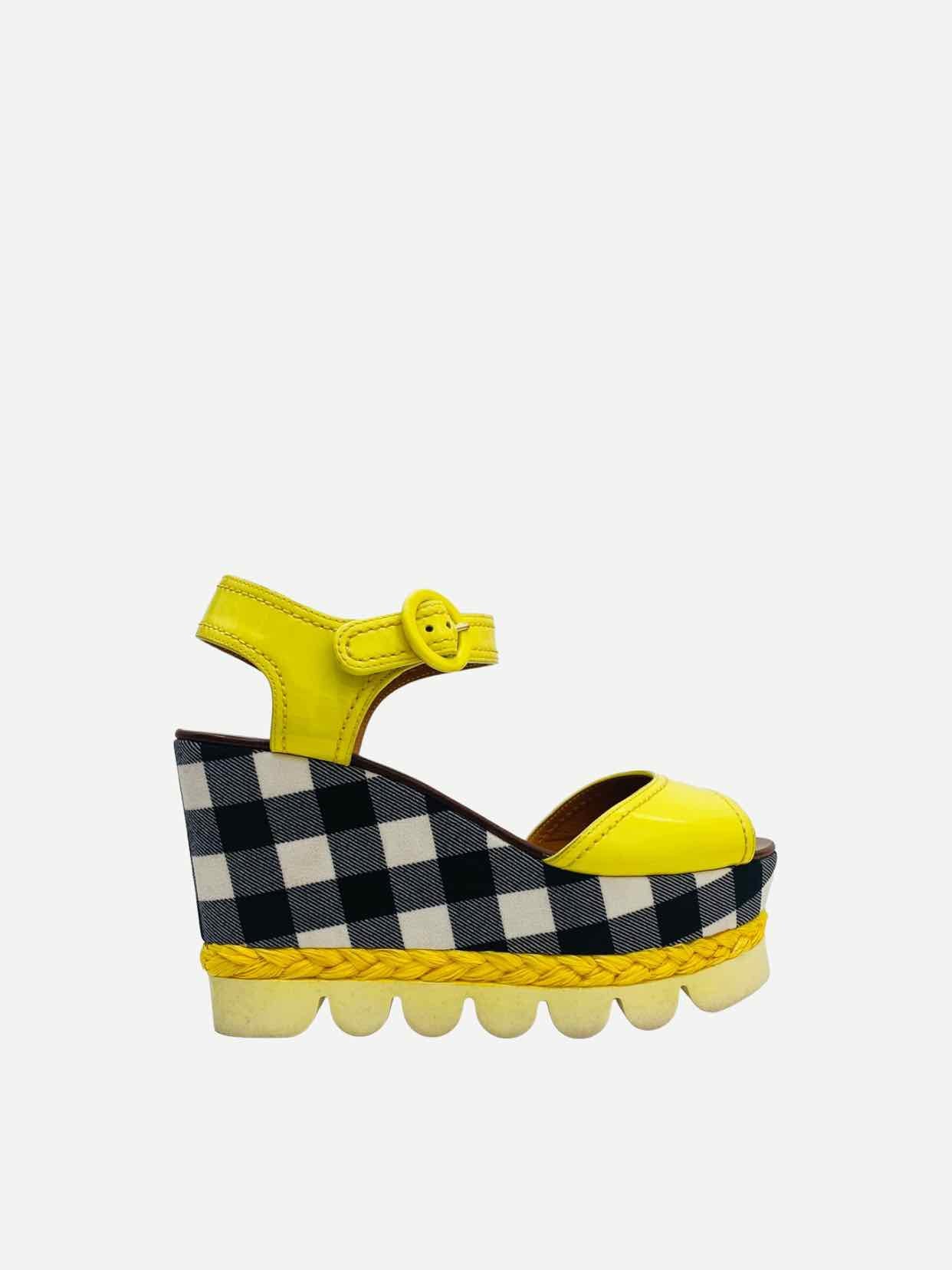 DOLCE & GABBANA Ankle Strap Yellow Wedges