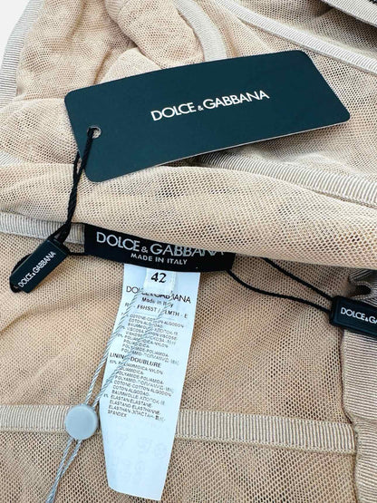 DOLCE & GABBANA Beige & Black Size US 6 Short Dress