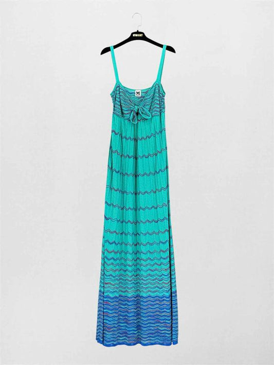 M MISSONI Turquoise Multicolor Size US 6 Long Dress