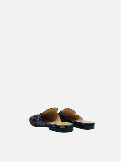 GUCCI Princetown Blue Multicolor Mules 37