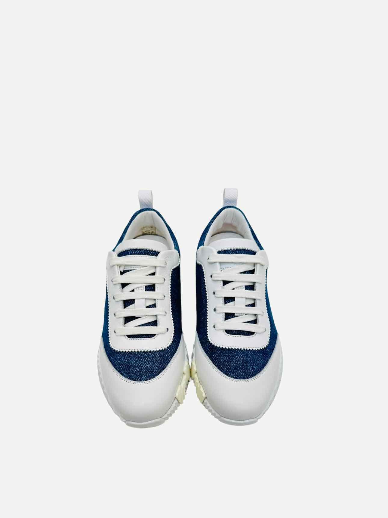 HERMES Bleu Clair & Blanc Size EU 37.5 Sneakers