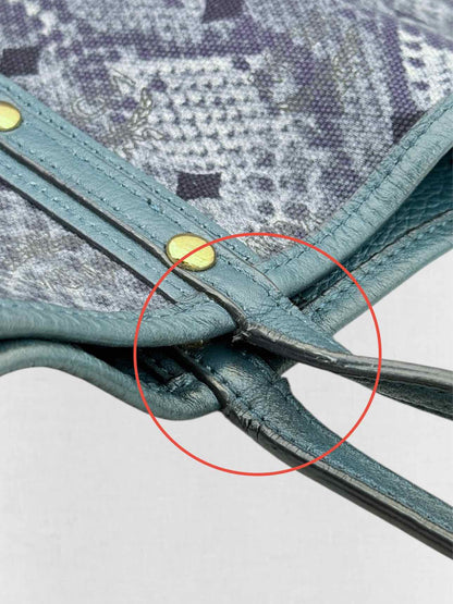 MCM Visetos Revesible Shopper Blue & Black Tote Bag