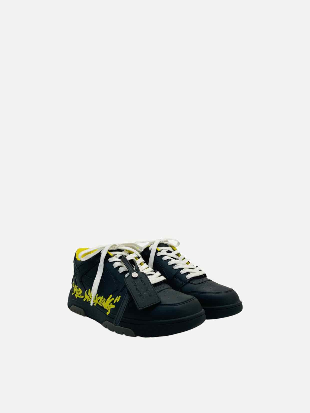 OFF WHITE Out Of Office Black w/ Yellow Sneakers 43