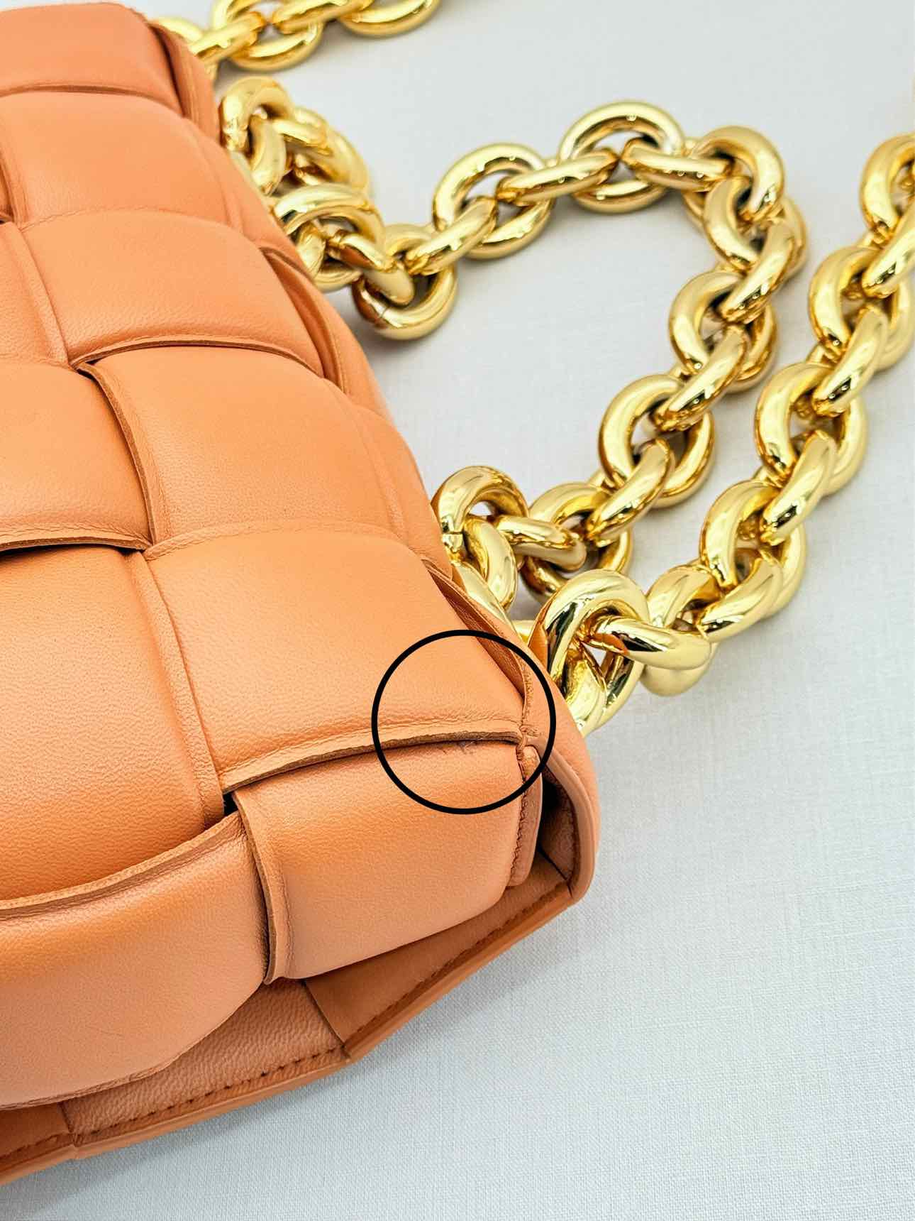 BOTTEGA VENETA Padded Chain Cassette Orange Crossbody