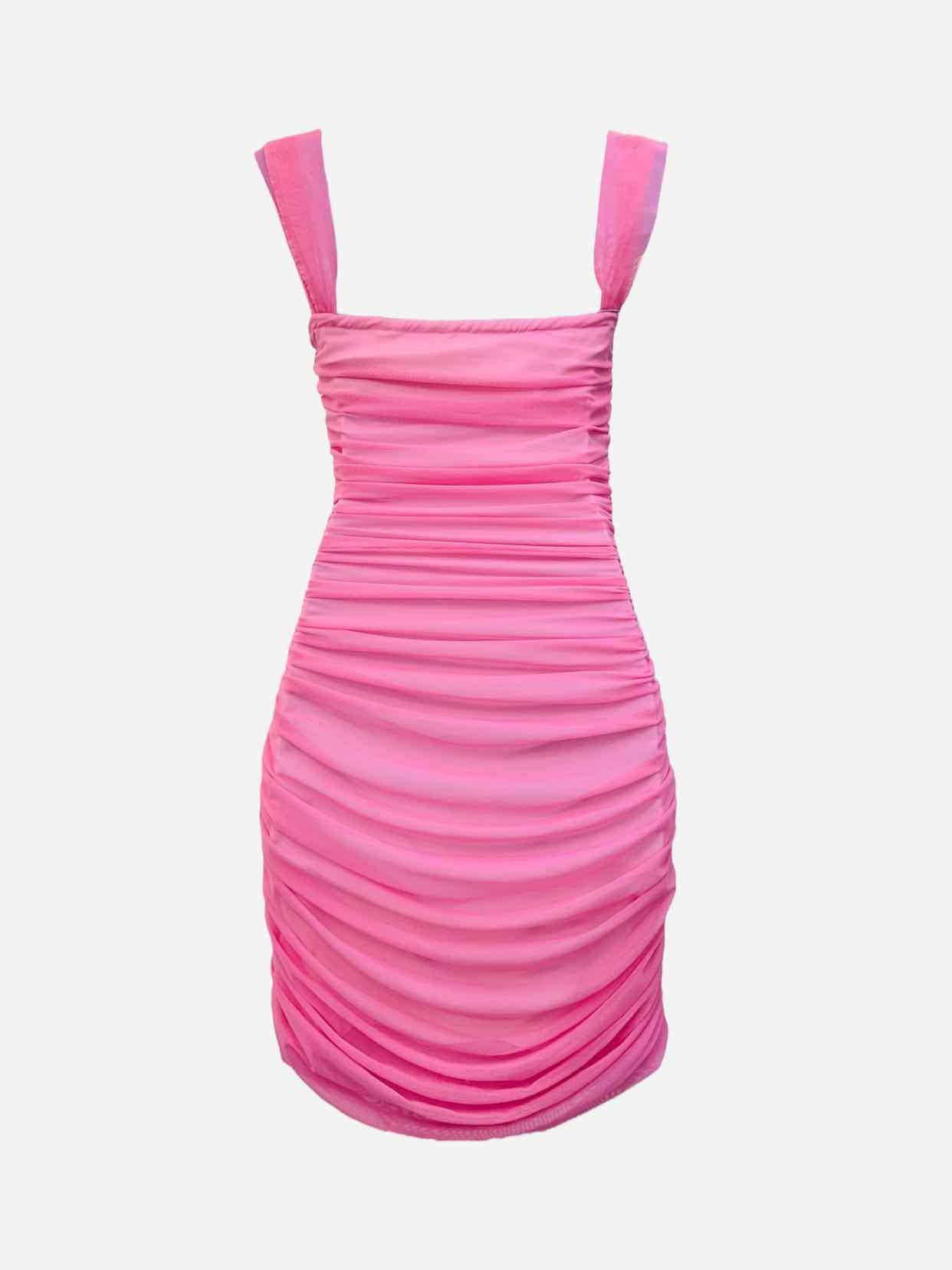 NORMA KAMALI Ruched Pink Size XSmall Knee Length Dress