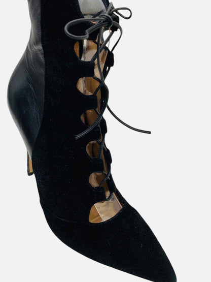 GIANVITO ROSSI Lace Up Black Ankle Boots 38