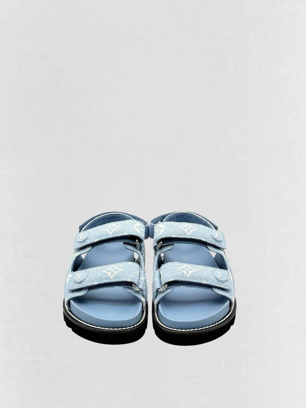 LOUIS VUITTON Paseo Blue Monogram Size EU 35 Sandals