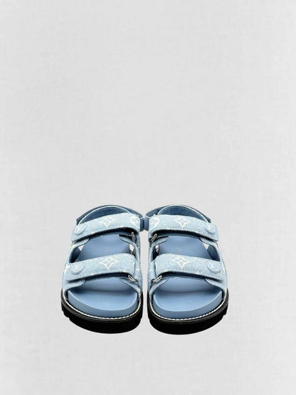 LOUIS VUITTON Paseo Blue Monogram Size EU 35 Sandals