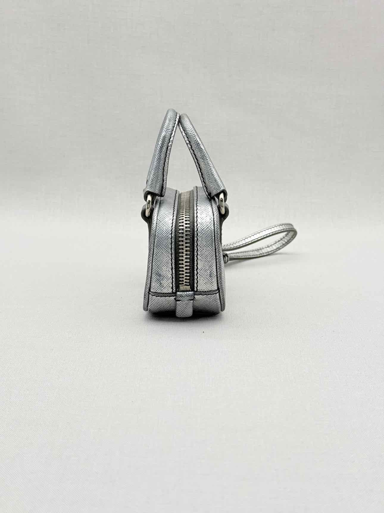 PRADA Metallic Silver Bag Charm