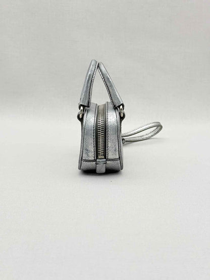 PRADA Metallic Silver Bag Charm