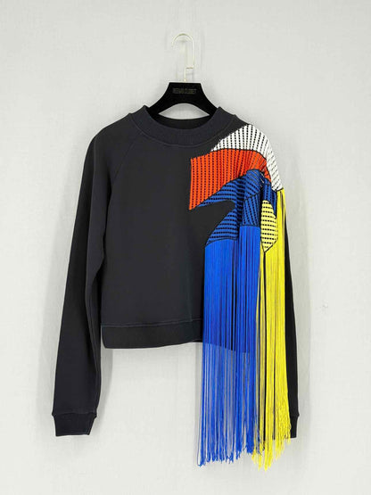 CHRISTOPHER KANE Black Multicolor Size XSmall Sweater