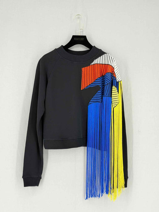 CHRISTOPHER KANE Black Multicolor Size XSmall Sweater