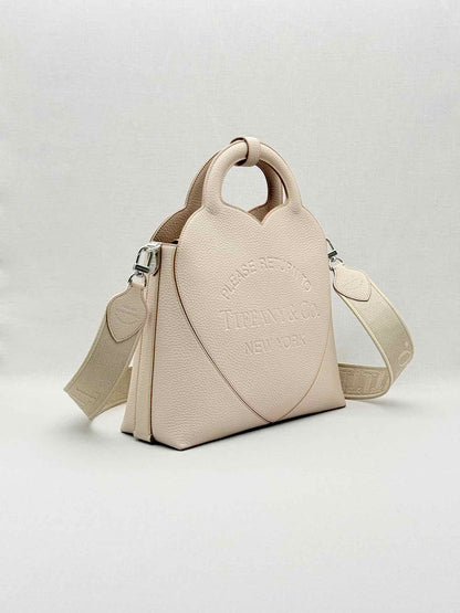 TIFFANY & CO Return To Tiffany M Beige Heart Tote Bag