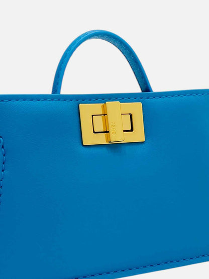 FENDI Nano Peekaboo Charm Blue Shoulder Bag