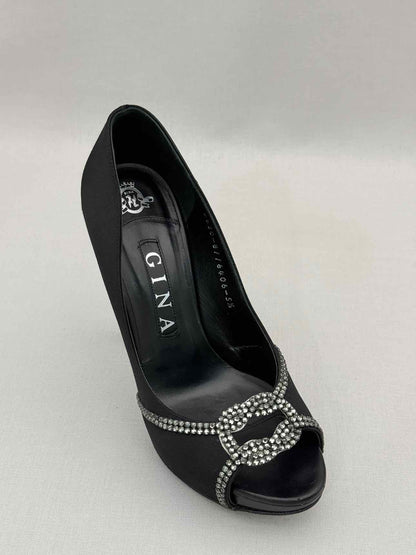 GINA Black Crystal Embellished Size EU 38.5 Pumps