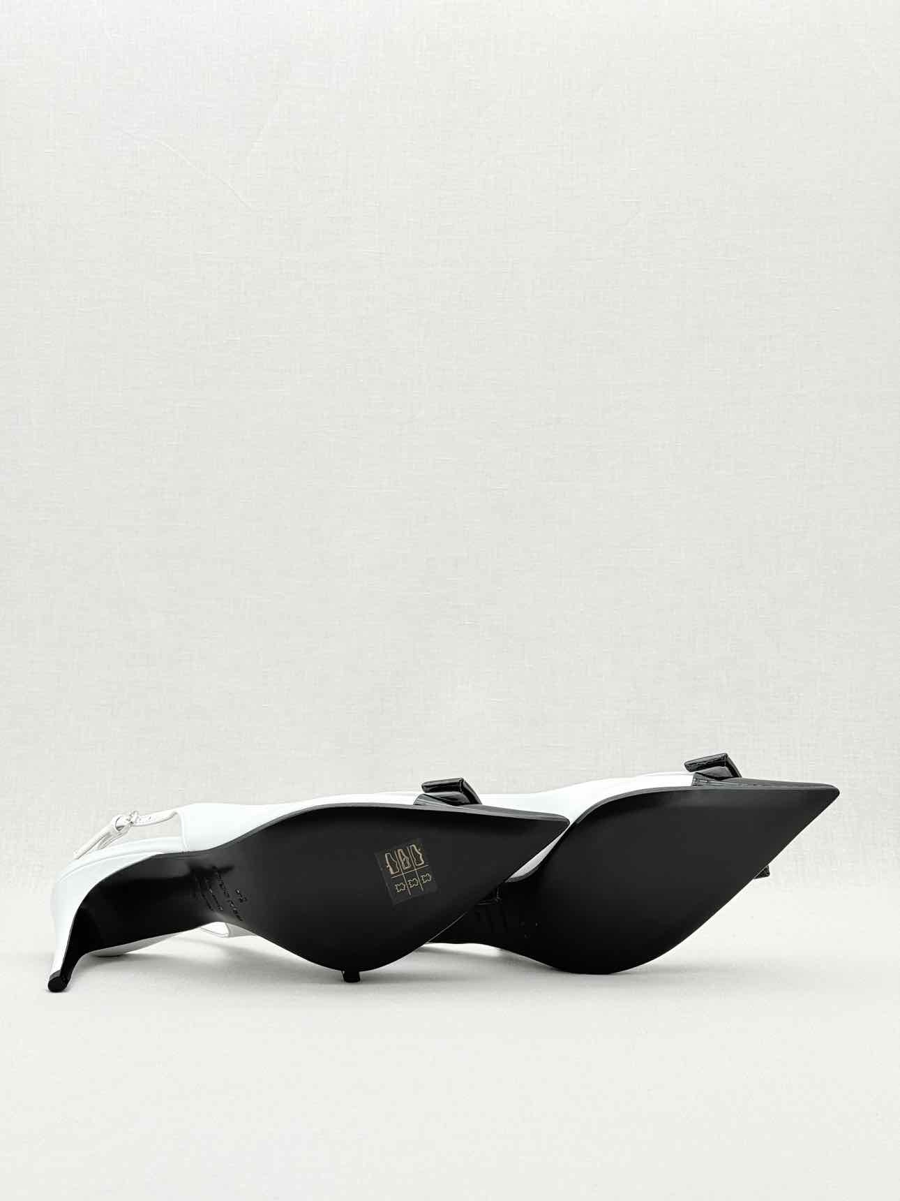 SERGIO ROSSI White & Black Size EU 39 Slingbacks