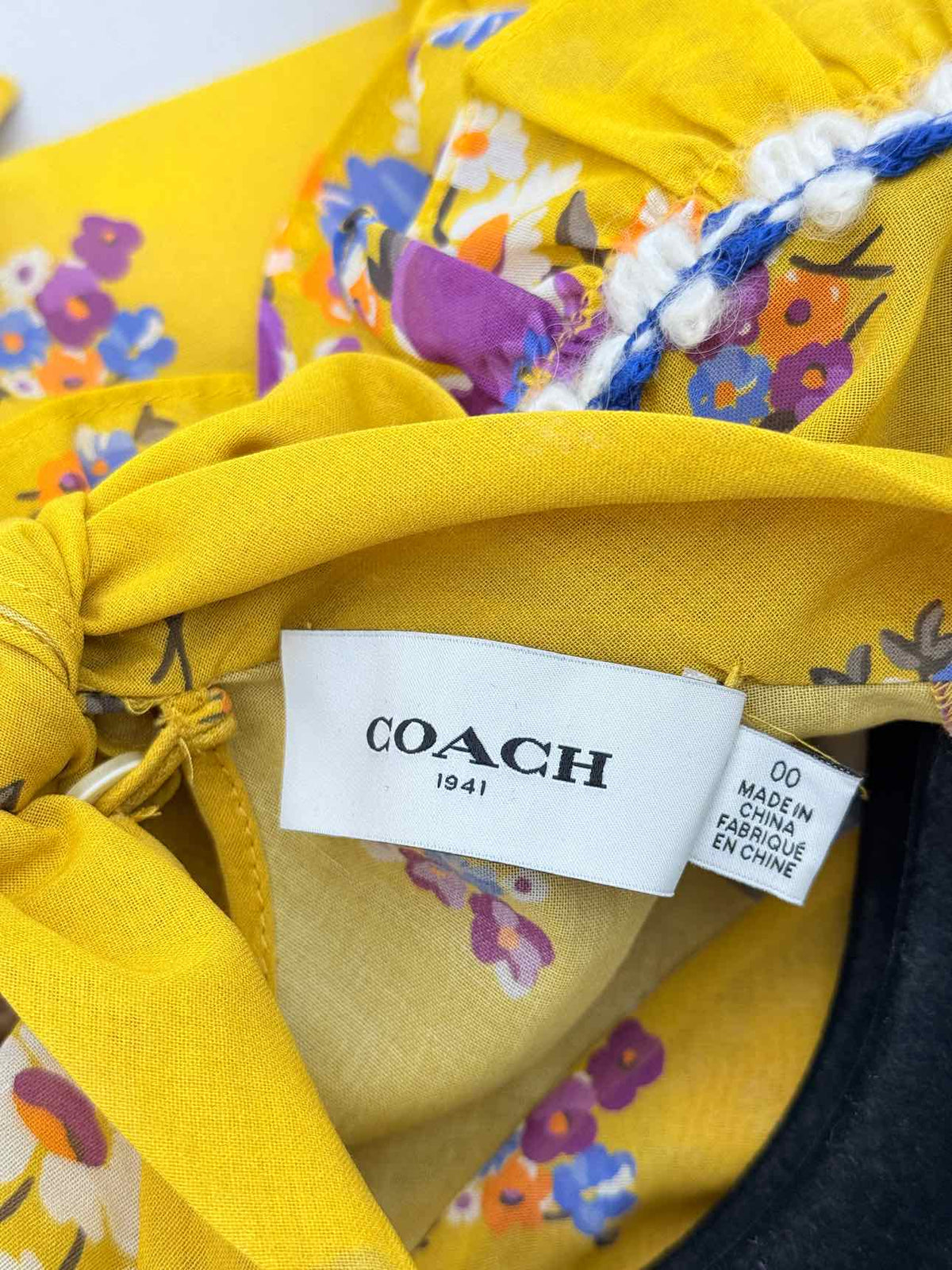 COACH Yellow Multicolor Size US 00 Midi Dress