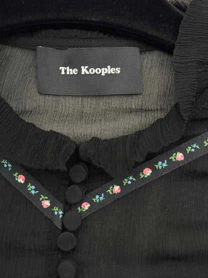 THE KOOPLES Black Embellished Size Medium Top